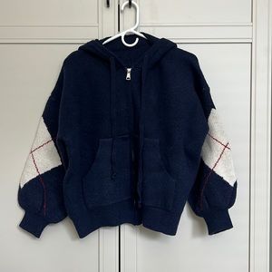 Oversized style navy sweater hoodie